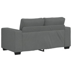 Canapé à 2 places gris foncé 120 cm tissu 