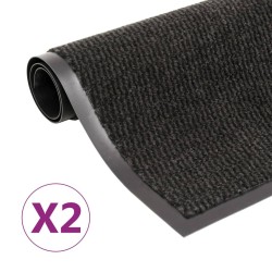 Paillassons rectangulaires 2 pcs 60 x 90 cm Noir 