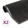 Paillassons rectangulaires 2 pcs 60 x 90 cm Noir 