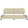 Cadre de lit sans matelas crème 200x200 cm tissu 