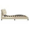Cadre de lit sans matelas crème 200x200 cm tissu 
