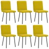 Chaises à manger lot de 6 jaune velours 