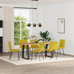 Chaises à manger lot de 6 jaune velours 