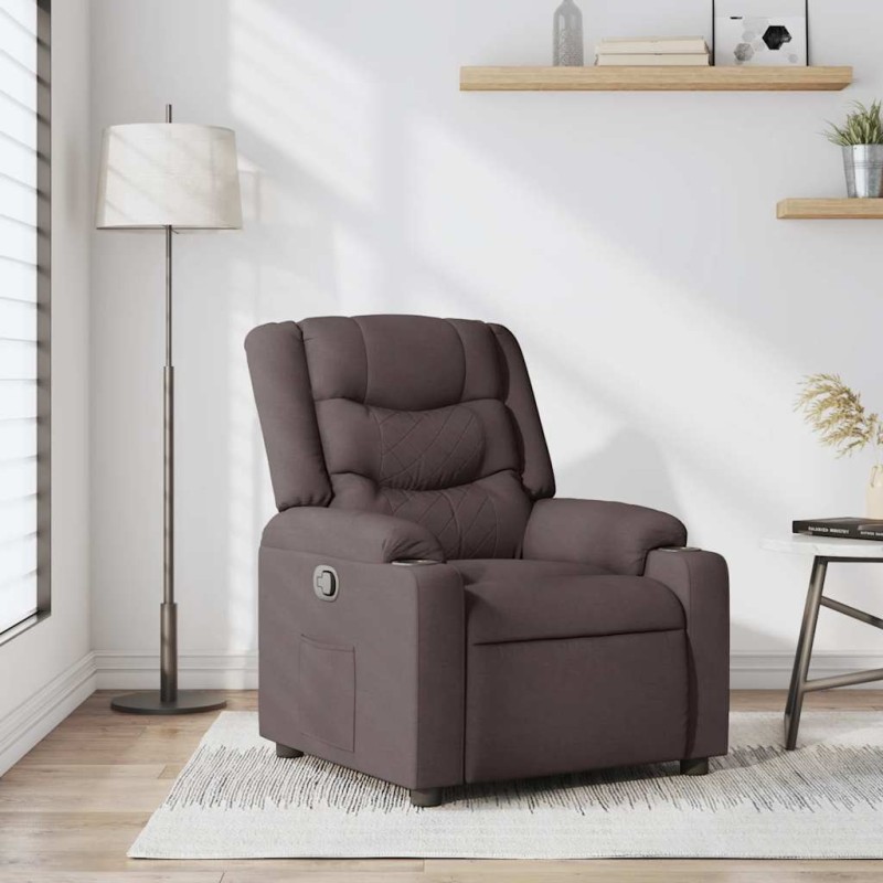 Fauteuil inclinable Marron foncé Tissu 