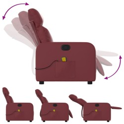 Fauteuil de massage inclinable Rouge bordeaux Similicuir 