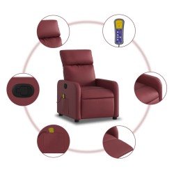 Fauteuil de massage inclinable Rouge bordeaux Similicuir 