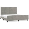 Cadre de lit sans matelas gris clair 160x200 cm velours 