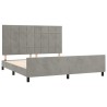 Cadre de lit sans matelas gris clair 160x200 cm velours 