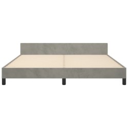 Cadre de lit sans matelas gris clair 160x200 cm velours 
