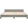 Cadre de lit sans matelas gris clair 160x200 cm velours 