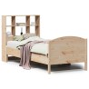 Lit bibliothèque sans matelas 90x200 cm bois de pin massif 