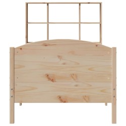 Lit bibliothèque sans matelas 90x200 cm bois de pin massif 
