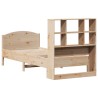 Lit bibliothèque sans matelas 90x200 cm bois de pin massif 