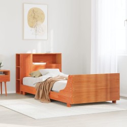 Cadre de lit sans matelas cire marron 90x190 cm bois pin massif 