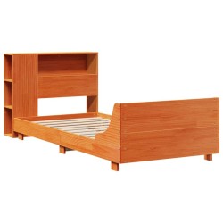 Cadre de lit sans matelas cire marron 90x190 cm bois pin massif 