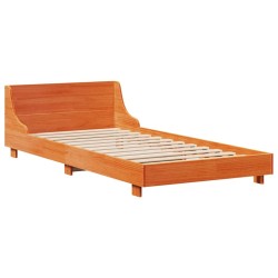 Cadre de lit sans matelas cire marron 90x190 cm bois pin massif 