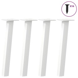 Pieds de table basse 4 pièces Blanc 42 cm Acier 