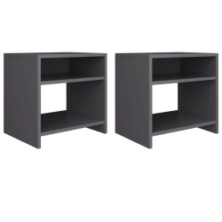 Tables de chevet 2 pcs Gris 40x30x40 cm Bois d'ingénierie 