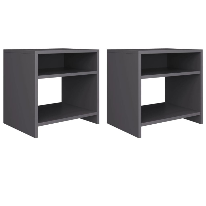 Tables de chevet 2 pcs Gris 40x30x40 cm Bois d'ingénierie Tables de chevet 2 pcs Gris 40x30x40 cm Bois d'ingénierie