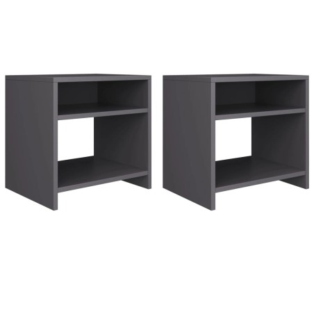 Tables de chevet 2 pcs Gris 40x30x40 cm Bois d'ingénierie 