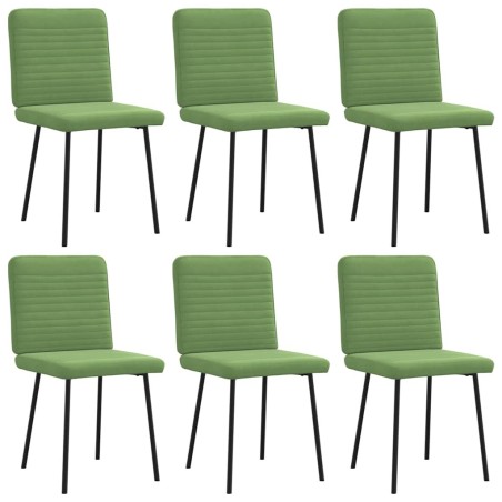 Chaises à manger lot de 6 vert clair velours 
