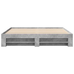 Cadre de lit sans matelas gris béton 200x200 cm bois ingénierie 