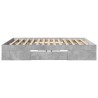 Cadre de lit sans matelas gris béton 200x200 cm bois ingénierie 