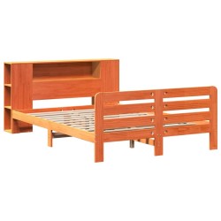 Cadre de lit sans matelas cire marron 150x200cm bois pin massif 