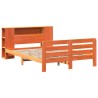 Cadre de lit sans matelas cire marron 150x200cm bois pin massif 