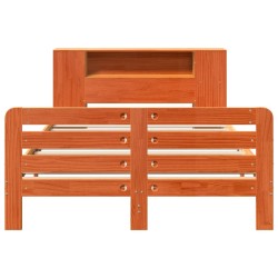 Cadre de lit sans matelas cire marron 150x200cm bois pin massif 