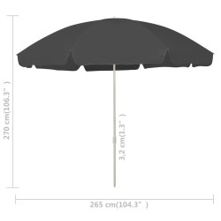 Parasol de plage anthracite 300 cm 