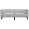 Canapé Chesterfield avec traversins 3 places gris clair velours 