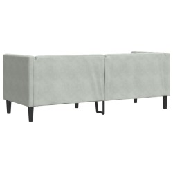 Canapé Chesterfield avec traversins 3 places gris clair velours 