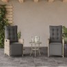 Chaises inclinables de jardin lot de 2 avec repose-pied rotin 