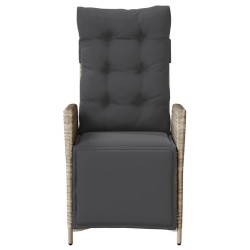 Chaises inclinables de jardin lot de 2 avec repose-pied rotin 