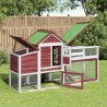 Poulailler moka 186,5x58,5x113 cm bois massif de pin 
