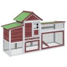 Poulailler moka 186,5x58,5x113 cm bois massif de pin 