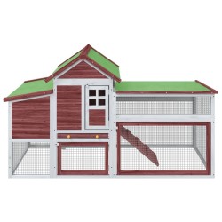 Poulailler moka 186,5x58,5x113 cm bois massif de pin 