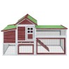 Poulailler moka 186,5x58,5x113 cm bois massif de pin 