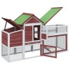 Poulailler moka 186,5x58,5x113 cm bois massif de pin 