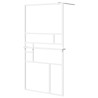 Paroi de douche et étagère Blanc 115x195 cm Verre ESG&Aluminium 