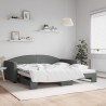 Lit de jour avec gigogne sans matelas gris foncé 100x200 cm 