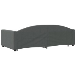 Lit de jour avec gigogne sans matelas gris foncé 100x200 cm 