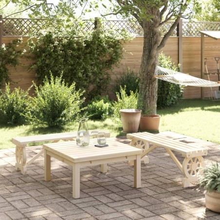 Bancs de jardin lot de 2 bois de sapin massif 
