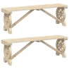 Bancs de jardin lot de 2 bois de sapin massif 