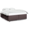 Cadre de lit sans matelas marron foncé 200x200 cm tissu 