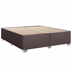 Cadre de lit sans matelas marron foncé 200x200 cm tissu 