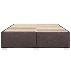 Cadre de lit sans matelas marron foncé 200x200 cm tissu 