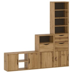 Meubles TV 4 pcs avec rangement ODDA bois de pin massif 
