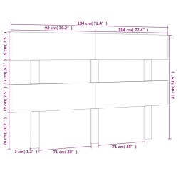 Tête de lit 184x3x81 cm Bois massif de pin 